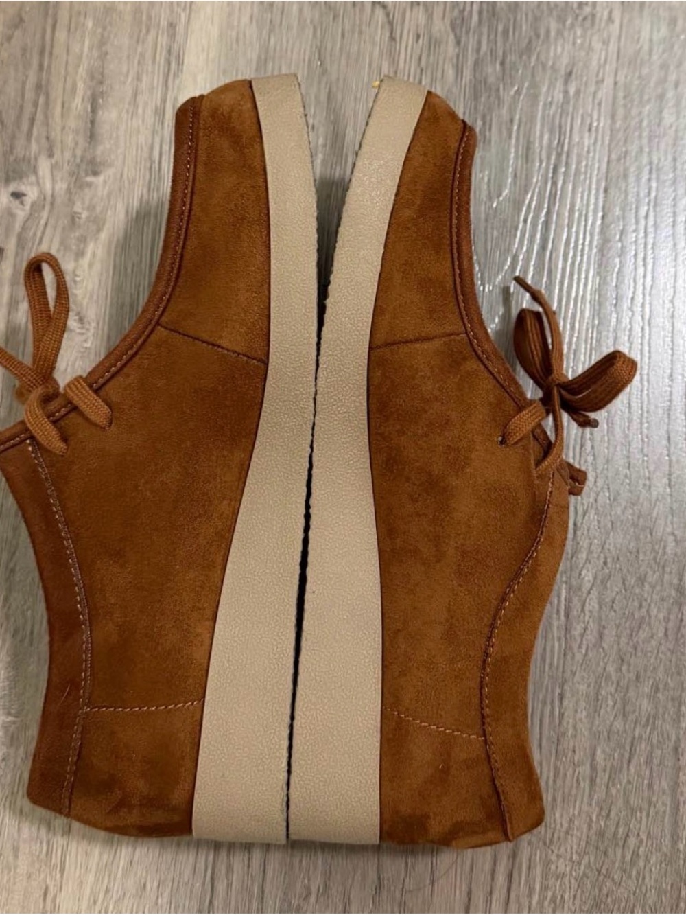 Brown Suede Platform Lace-Up Sneakers